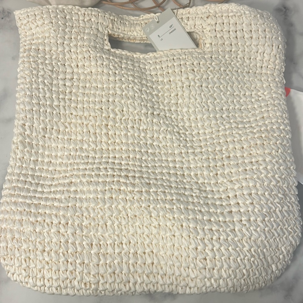 COS Cream Woven Tote Bag